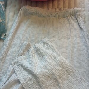 Light Blue Textured Pants